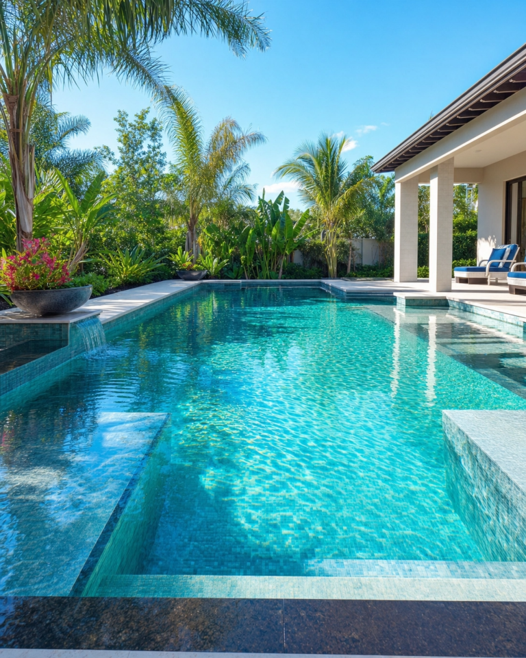 Escovacao de revestimento de piscina em buzios