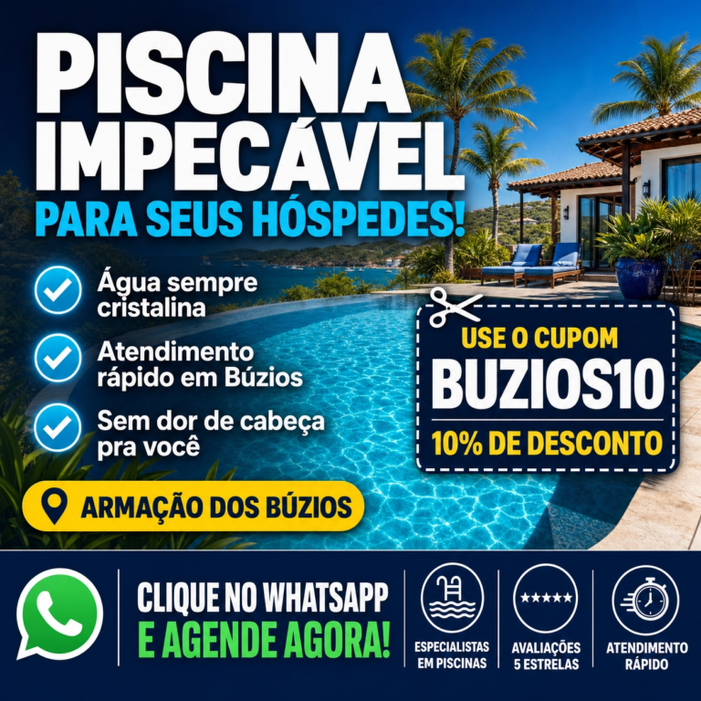 Plano semanal de limpeza de piscina em buzios
